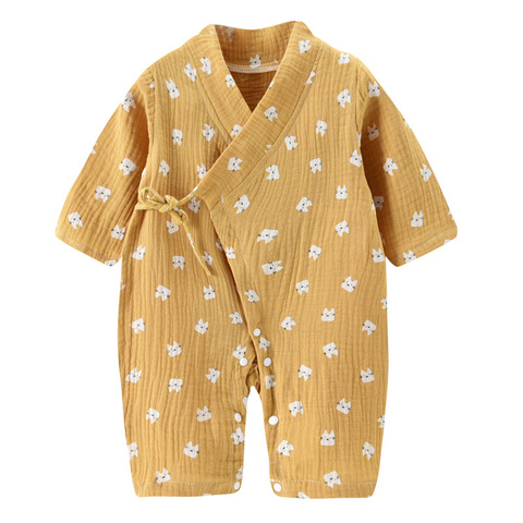 Baby Jumpsuit Newborn Muslin Cotton Long Sleeve Girls Boys Romper Kids Infant Autumn Spring Clothes ► Photo 1/6