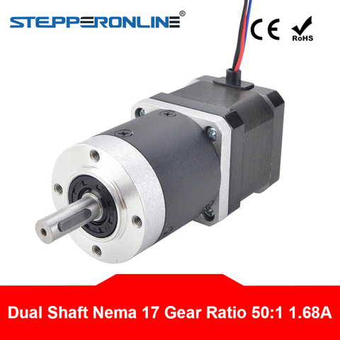 Dual Shaft 50:1 High Precision Planetary Gearbox Nema 17 Stepper Motor L=39mm 4-lead 1.68A Extruder Gear Stepping Motor ► Photo 1/5