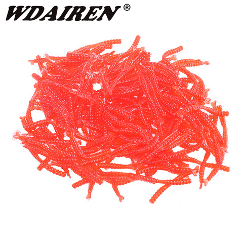 200pcs/Lot Fishing Red Worms Soft Baits Shrimp Smell Additive Silicone Artificial Simulation Earthworm Lures Bass Carp Tackle ► Photo 1/5