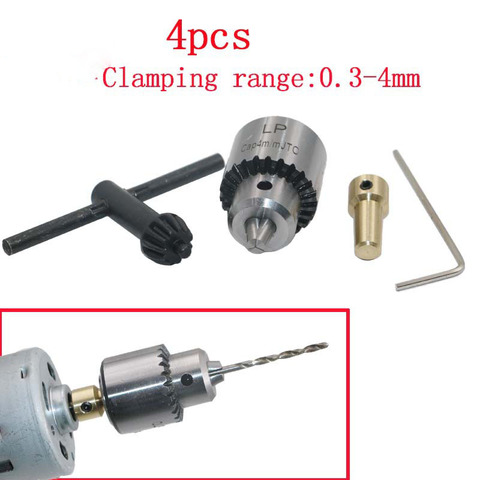 Drill Chucks Clamping 0.3-4mm Jt0 Taper Mounted Drill Chuck With Chuck Key 3.17mm Brass Mini Electric Motor Shaft ► Photo 1/4