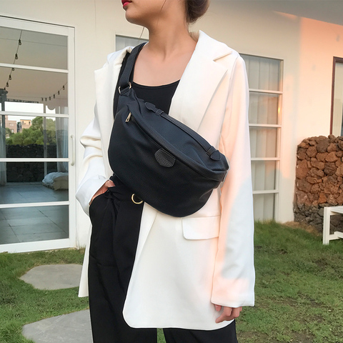 High Quality  Fashion Women Chest Crossbody Bag Wide Strap Soft Artificial Leather Shoulder Bag Messenger Bag Pack For Travel ► Photo 1/6