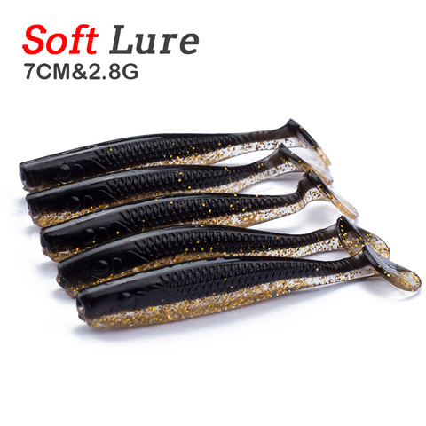 10 pcs Fishing Lures 70mm/2.8g Wobblers Carp Fishing Soft Lures Silicone Artificial Double Color Baits Bass Pike Fishing Tackle ► Photo 1/6