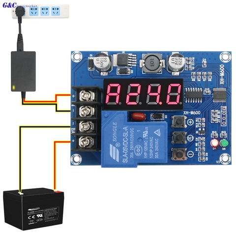 XH-M600 12-24V Charging Control Module Digital LED Display Storage Lithium Battery Charger Control Switch Protection Board  ► Photo 1/5