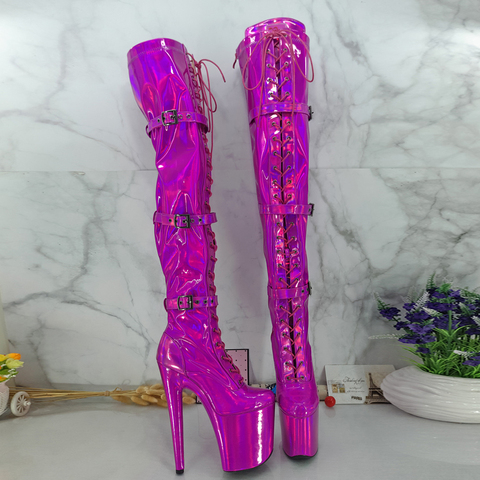 Leecabe  20CM/8inches Pole dancing shoes High Heel platform Boots closed toe Pole Dance boots ► Photo 1/6
