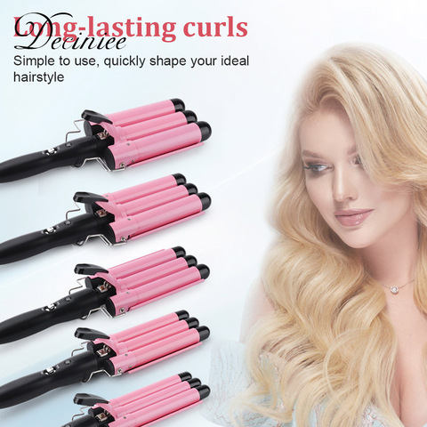 Perm Splint Ceramic Automatic Hair Curling Iron Air Curler Wand Curler Triple Barrel Electric Hair Waver Curly Hair Styling Tool ► Photo 1/6