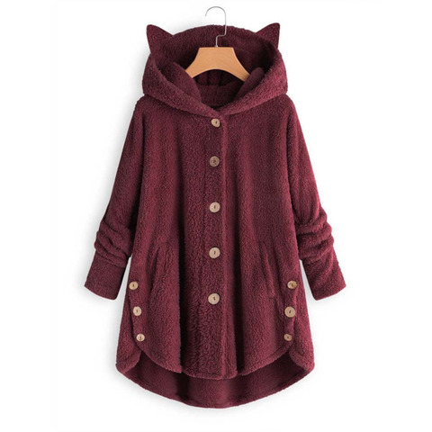 Autumn Winter Pink Women Hooded Sweatshirts Warm Pocket Hoodies Tops Loose Soft Cute Patchwork Coat Harajuku Fashion ► Photo 1/6