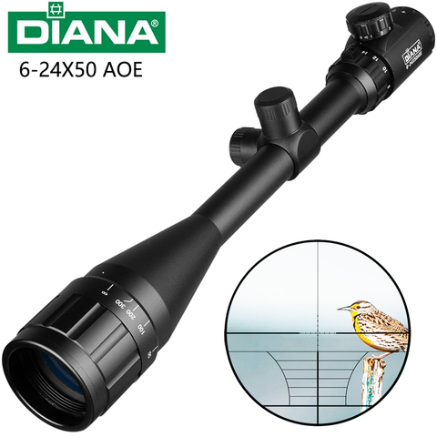 DIANA 6-24x50 AOE Tactics Rifle Scope Green red dot light Sniper Gear Hunting Optical sight Spotting scope for rifle hunting ► Photo 1/6
