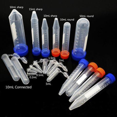 All Sizes Laboratory Plastic Centrifuge Tube Vial Microcentrifuge micro tube Screw and Snap Caps Lab Containers ► Photo 1/6