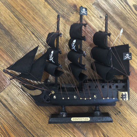 LUCKK Miniature Boat Wooden Sailboat Model Children Gift Caribbean Black Pearl Corsair Sailing Boats Home Decor Craft SH775-24 ► Photo 1/6