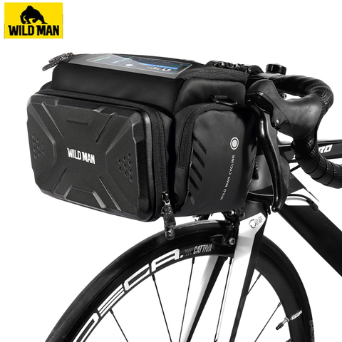 WILD MAN Bicycle Bag Big Capacity Waterproof Front Tube Cycling Bag MTB Handlebar Bag Front Trunk Pannier Pack Bike Accessories ► Photo 1/6