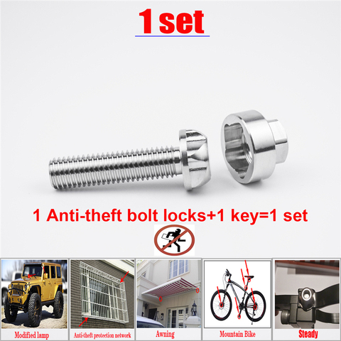 Bolt Security Anti Theft Screws Bolt Nuts M6 M8 M10 bolt screw 304Stainless Steel Mountain Bike Awning Car Accessories LED Light ► Photo 1/6