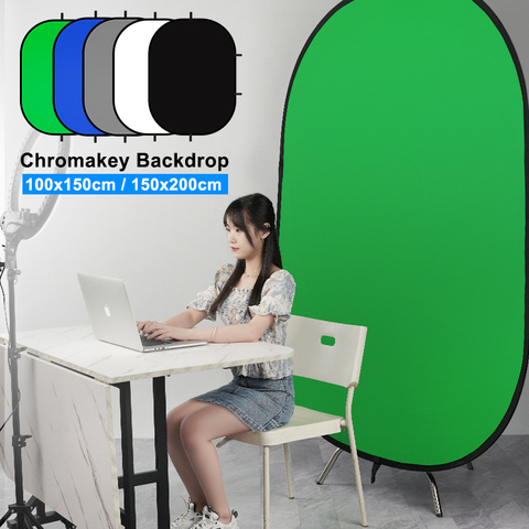 100x150CM/150x200CM Collapsible Portable Reflector Blue And Green Screen Chromakey Photo Studio Light Reflector For Photography ► Photo 1/6