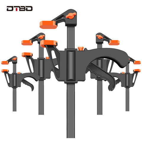 DTBD 4 Inch Clip Quick Ratchet Release Speed Squeeze Wood Working Work Bar F Clamp Clip Kit Spreader Gadget Tools DIY Hand Tool ► Photo 1/6