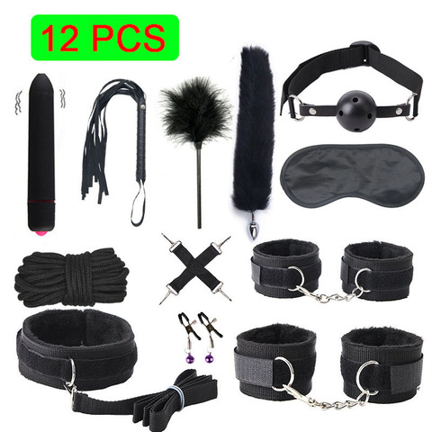 Exotic Sex Products For Adults Games Leather Bondage BDSM Kits Handcuffs Sex Toys Whip Gag Tail Plug Women Sex Accessories ► Photo 1/6