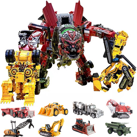 AOYI Cool 8 IN 1 Oversize Devastator Transformation Toys Boy Anime Hook Action Figures Robot Car Engineering  Vehicle Model Kids ► Photo 1/6