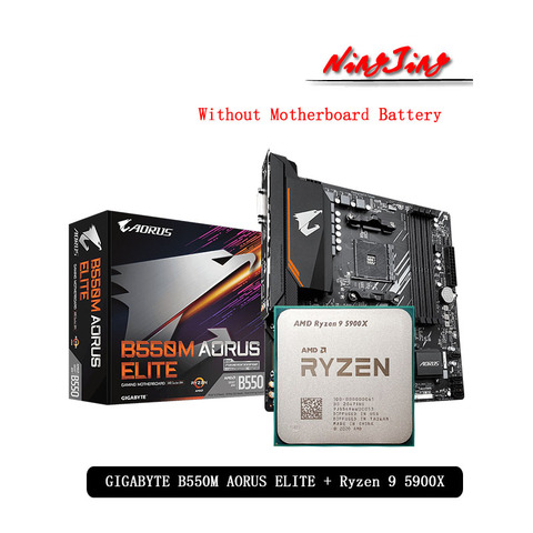 AMD Ryzen 9 5900X R9 5900X CPU + GA B550M AORUS ELITE Motherboard Suit Socket AM4 All new but without cooler ► Photo 1/6