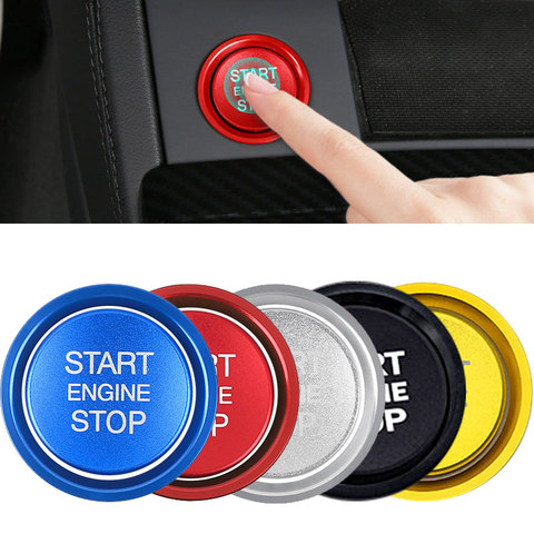 Ceyes Car Styling Stickers For Audi A5 A7 Q3 Q5 Q7 8R A4 B9 Auto Start Stop Engine Button Ring Covers Case Circle Accessories ► Photo 1/6