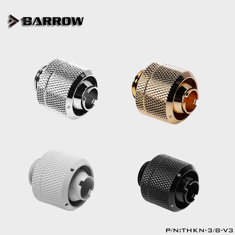 Barrow 3/8'' thick 9.5*15.9mm Hose Fitting Pipe hand-Tighten connector Gold, silver and black THKN-3/8-V3 ► Photo 1/5