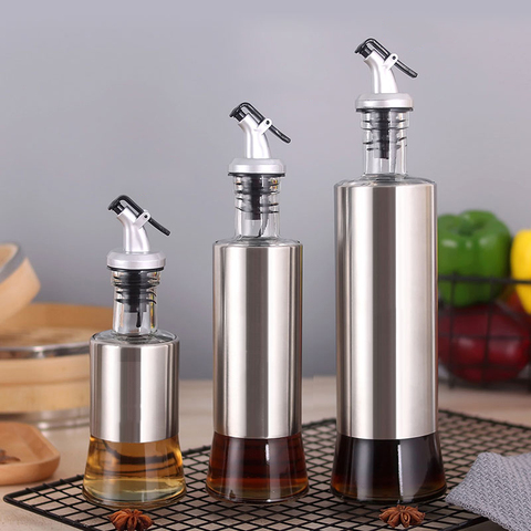 Kitchen Olive Oil Cruet Bottle Vinegar Dispenser Oil Container No-drip Double Wall Cooking Oil Dispensering Bottle Dishwash Safe ► Photo 1/6