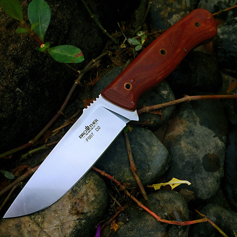 [BROTHER F007] 61HRC D2 blade Fixed Blade knife Bushcraft Knives Straight Tactical Hunting Camping high quality EDC tool ► Photo 1/6