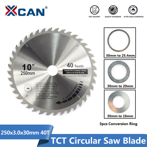 XCAN 1pc 250mm 40T High Quality Carbide Woodworking Saw Blade with 30mm Bore Wood Cutting Disc TCT Circular Saw Blade ► Photo 1/4