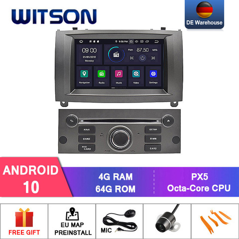 Germany Stock! WITSON for 4+64GB CAR DVD GPS FOR PEUGEOT 407 Android 9.0 IPS Screen RADIO 8 Octa Core+DVR/WIFI+DSP+DAB+OBD ► Photo 1/6