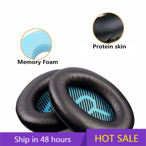 Replacement Protein Leather Foam Ear Pads Cushions for Bose for Quietcomfort 2 QC25 AE2 QC2 QC15 AE2I Headphones 9.7 ► Photo 1/6