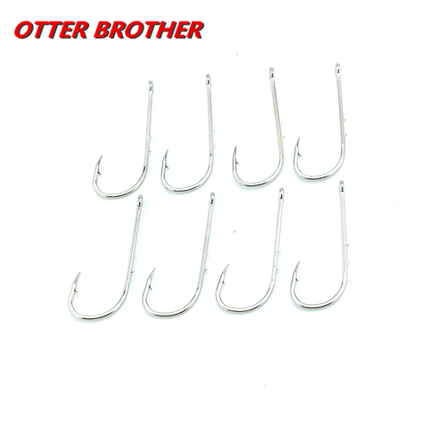 High Carbon Steel Fish Hook Barbed 10PCS 1#-5/0 Fishing Hooks Baitholder Worm Pond Jig Big Hook Sliced Shank Accessories Pesca ► Photo 1/6