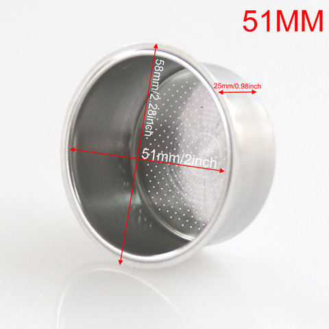 Non Pressurized Filter Cup Portafilter Basket 51mm 2 Cup High Quality Espresso Coffee Bowl ► Photo 1/6