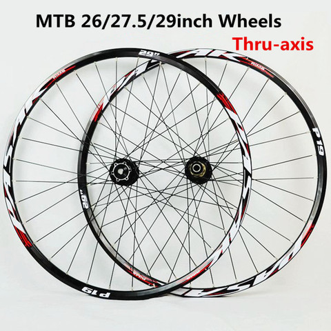 PASAK MTB 26/27.5/29inch Thru-axis Sealed Bearing Wheels Mountain Bike Soft Tail Downhill AM Axle 20*110mm 12*142mm Rim Wheelset ► Photo 1/6