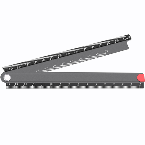 Japanese Aluminum Alloy Foldable 15cm-30cm Ruler Simple 90 degree Folding Metal Stationery Ruleres General Tools ► Photo 1/6