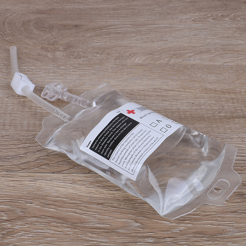 PVC Material 350ml Reusable Blood Energy Drink Bag Transparent Medical Halloween Vampire Pouch Props ► Photo 1/6