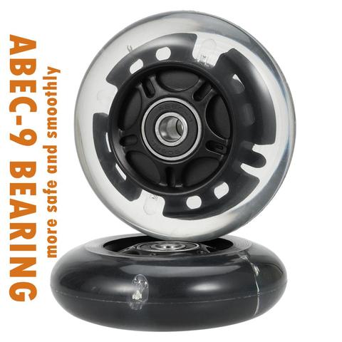 2pcs  80mm  inline skate wheels Wheels LED Flash Light Up Skate Wheels  Mini Scooter wheels with ABEC-9 Bearings ► Photo 1/6