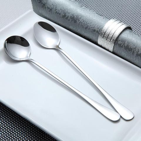 Stainless Steel Long Handle Coffee Drink Soup Spoon Ice Cream Dessert Tea Stirring Spoon For Picnic Kitchen Accessories Flatware ► Photo 1/6