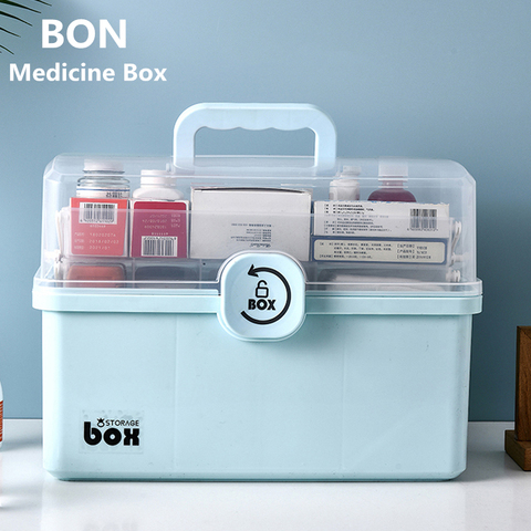 Large Capacity Family Medicine Organizer Box Portable Medicine