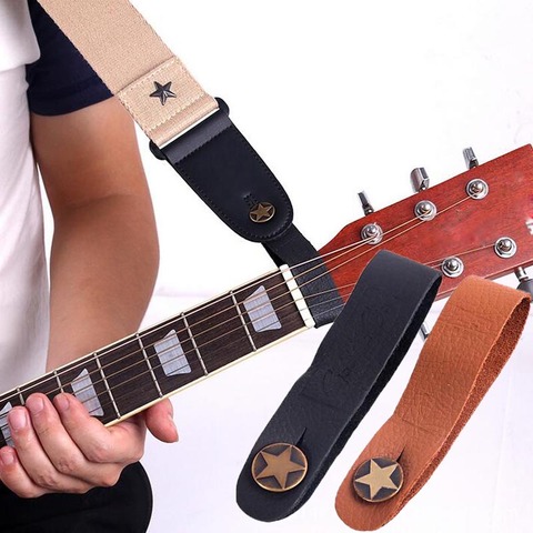 Leather Guitar Neck Strap Holder Button Headstock Adaptor Adjustable Guitar Strap Belt for Acoustic Electric Classic Guitar Bass ► Photo 1/6