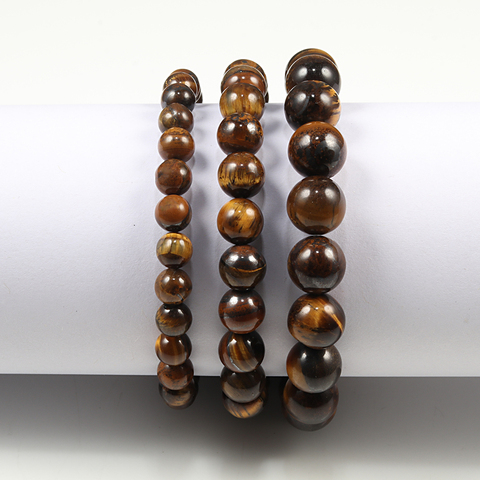 Natural Stone 6/8/10mm Beads Tiger Eye Bracelet Classic Men Women Buddha Black Lava Bracelets Minimalist Yoga Meditation Jewelry ► Photo 1/6