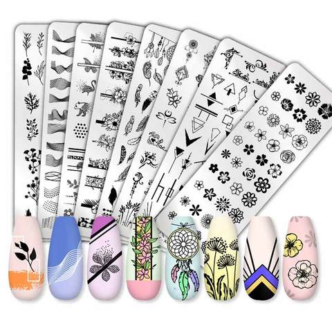 PICT YOU  Flower Geometry Nail Stamping Plates Animal Leaves DIY Image Stencil For Nails Polish Printing Templates Tools ► Photo 1/6