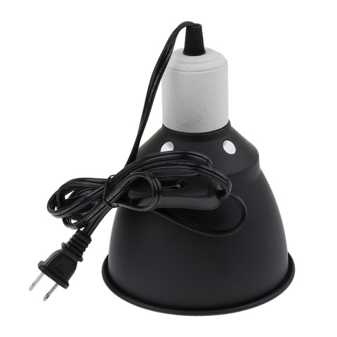 300W Metal Ceramic Heat UV UVB Lamp Light Holder Dome Shape Brooder Reptile Black E27 US Plug ► Photo 1/6