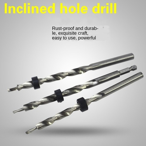 1PC 9MM/9.5MM Woodworking Countersink Drill Bits Set High-speed Steel Drill Hex Shank Step Drill Oblique Hole Drill ► Photo 1/5
