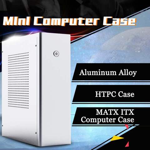 M1 Mini MATX ITX Computer PC Case HTPC USB 3.0 1U Flex Power Supply Super Thin Aluminum Alloy Desktop Chassis 3.5