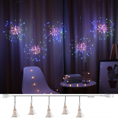 Christmas Garland Fireworks Fairy lights 3M 500LEDs Garland Curtain LED String Light For Xmas new year Bedroom Decor Lighting ► Photo 1/6