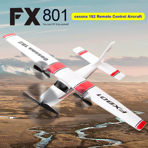 FX801 Airplane Cessna 182 DIY RC Plane 2.4GHz 2CH EPP Craft Electric RC Glider Airplane Outdoor Fixed Wing Aircraft for Kids ► Photo 1/6