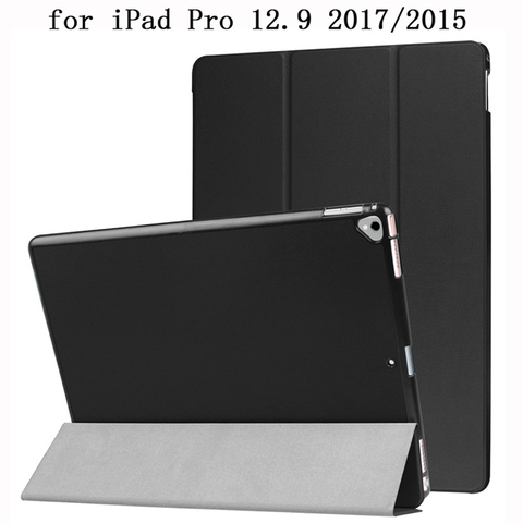 Solid Suede PU Leather Case for ipadpro iPad Pro 12 9 12.9 2017 A1671 2015 A1652 Tablet Case Stand PC Cover Smart Sleep Shell ► Photo 1/6