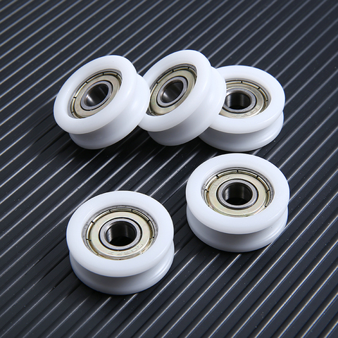 5pcs Nylon Plastic Embedded 608 U Groove Ball Bearing Guide Roller Pulley 8*30*10mm For Drawers Aluminum Doors Windows Mayitr ► Photo 1/5