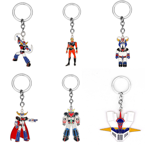 Mazinger Z UFO Grendizer Robot Keyring Anime Charm Pendant Necklace Enamel Metal Keychains Car Bags Key Chains For Men Boy Gifts ► Photo 1/6