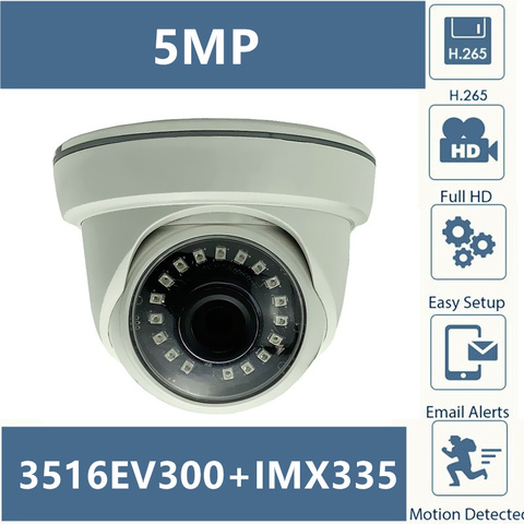 3516EV300+Sony IMX335 5MP 2592*1944 H.265 IP Ceiling Dome Camera Low illumination 18 LEDs IRC NightVision Onvif CMS XMEYE P2P ► Photo 1/6