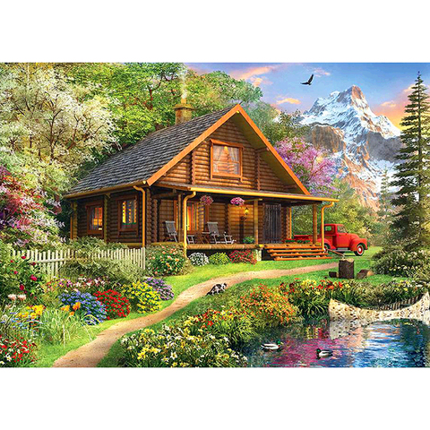 5D Diamond Painting Embroidery Full Drill Nature House Cross Stitch Ornament for Household Living Room Wall Supply ► Photo 1/6