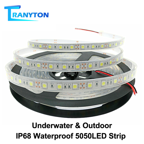 IP67 IP68 Waterproof LED Strip 5050 DC12V High Quality Underwater & Outdoor Safety RGB LED Strip Light 300LEDs 60LEDs/M 5m/lot ► Photo 1/6