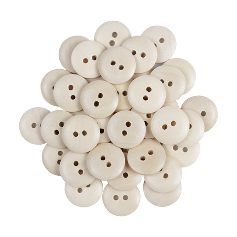 100pcs 2-Hole Wood Buttons Clothing Home Decor Sewing Scrapbooking Card Making DIY Baby Button Clothing Sewing Accessories 15mm ► Photo 1/5